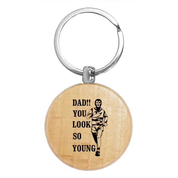 Wood Circle Keychain Thumbnail