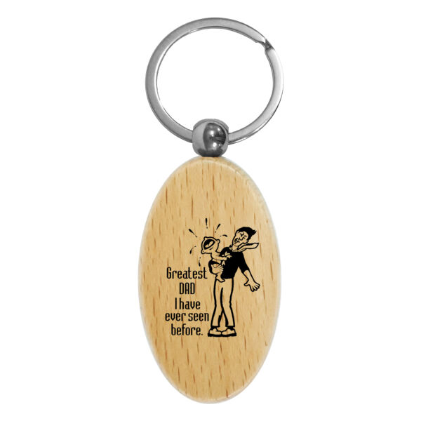 Wood Oval Keychain Thumbnail