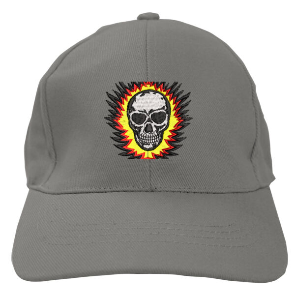 Skull On Fire Embroidery Cap Thumbnail