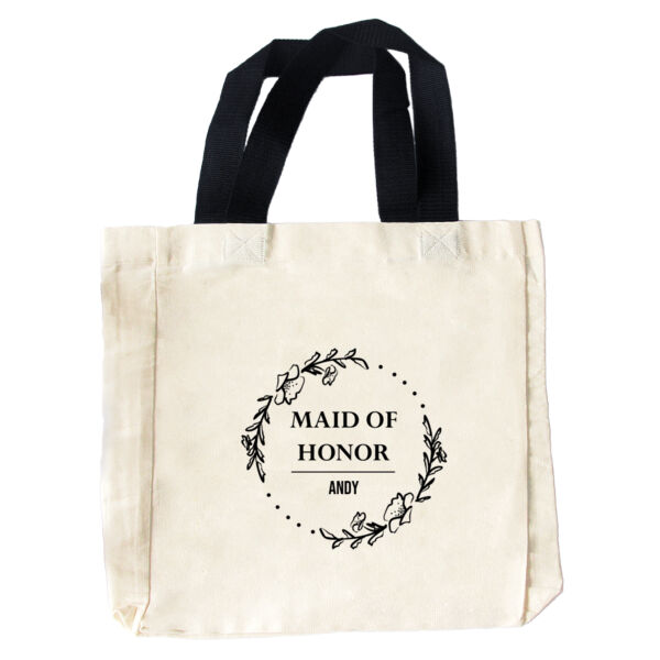 Floral Wreath Maid of Honor Tote Bag Wedding Favor Thumbnail