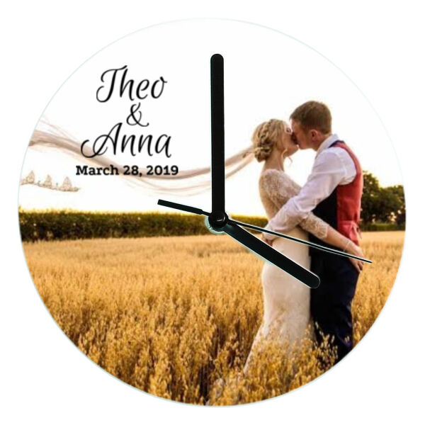 Wedding Couple Glass Clock Thumbnail