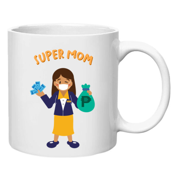 Super Mom Banker White Mug Full Body (Dark) Thumbnail